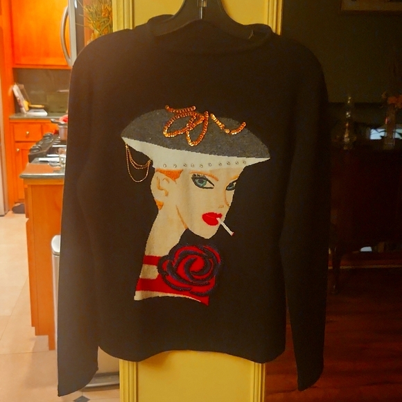 Designer black sweater size m - Picture 1 of 4